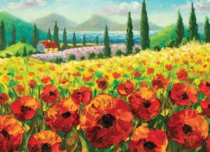 Field Of Poppies Landscape Jigsaw Puzzle By Willow Creek Press