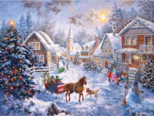 Christmas Sleigh Ride - Scratch and Dent Christmas Jigsaw Puzzle By Crown Point Graphics