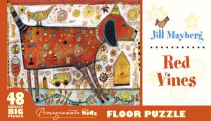 Red Vines Flowers Children's Puzzles By Pomegranate