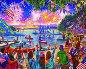 4th Fireworks Lakes / Rivers / Streams Jigsaw Puzzle By White Mountain