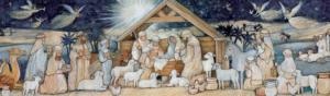 Nativity Set Christmas Panoramic Puzzle By Lang