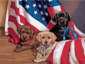 American Puppy Dogs Jigsaw Puzzle By Lang