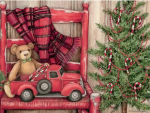 Bear In Chair Christmas Jigsaw Puzzle By Lang