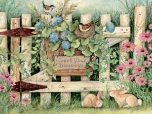 Garden Gate Flower & Garden Jigsaw Puzzle By Lang