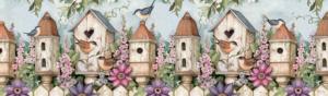 Birdhouse Garden Birds Panoramic Puzzle By Lang