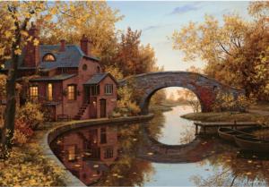 House By The River Lakes / Rivers / Streams Jigsaw Puzzle By Lang