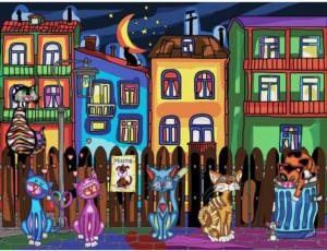 Cat's Night Out Cats Jigsaw Puzzle By Jacarou Puzzles