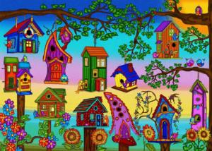 Bird Houses Birds Jigsaw Puzzle By Jacarou Puzzles