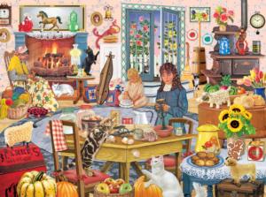 Staying At Grandma's Domestic Scene Jigsaw Puzzle By Karmin International