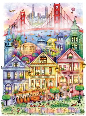 Midnight In San Francisco - Scratch and Dent San Francisco Jigsaw Puzzle By Karmin International