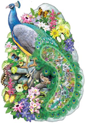 Peacock of India Shaped Puzzle Flower & Garden Jigsaw Puzzle By Karmin International