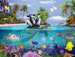 Penguin Under the Sea Sea Life Large Piece By Karmin International