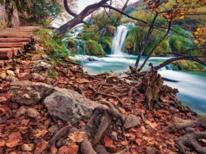 Exotic Autumn and Waterfall, Croatia Waterfall Jigsaw Puzzle By Karmin International