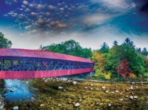 Wooden Bridge at Dusk Lakes / Rivers / Streams Jigsaw Puzzle By Karmin International