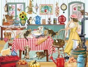 Kittens in the Kitchen Nostalgic & Retro Jigsaw Puzzle By Karmin International