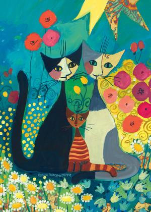 Flowerbed Cats Jigsaw Puzzle By Heye