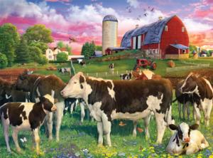 Cavorting Cows Farm Animal Jigsaw Puzzle By Buffalo Games