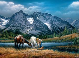 For Purple Mountain Majesties Horse Jigsaw Puzzle By Buffalo Games