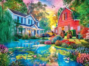 Old Country Farmhouse Landscape Jigsaw Puzzle By Buffalo Games