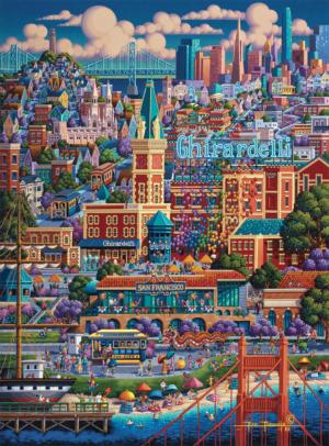 City By The Bay Folk Art Jigsaw Puzzle By Buffalo Games