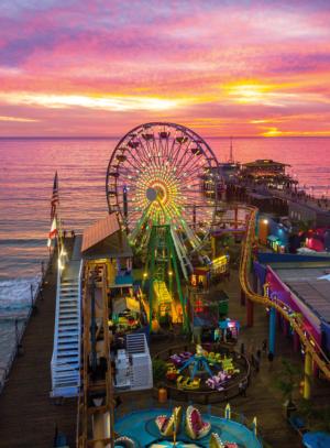 BLANC Series: Santa Monica Pier Seascape / Coastal Living Large Piece By Buffalo Games