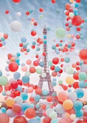 BLANC Series: Eiffel Tower Balloons Eiffel Tower Jigsaw Puzzle By Buffalo Games