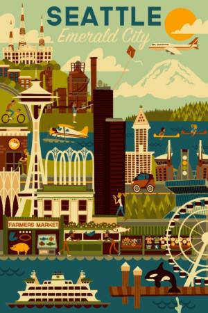 Seattle, Washington Travel Jigsaw Puzzle By Lantern Press