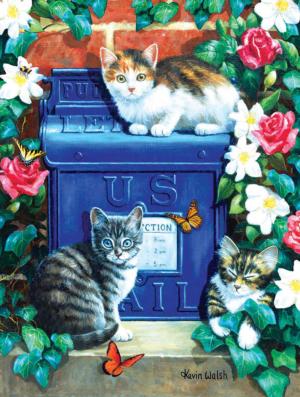 Mail Box Kittens - Scratch and Dent Flower & Garden Jigsaw Puzzle By SunsOut