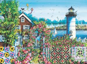 Summer Rose Harbor Lighthouse Jigsaw Puzzle By SunsOut
