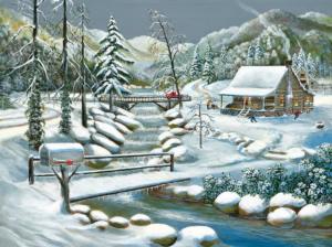 Winter Season Cottage / Cabin Jigsaw Puzzle By SunsOut