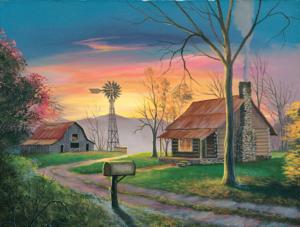 Windmill - Scratch and Dent Sunrise & Sunset Jigsaw Puzzle By SunsOut