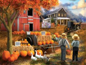 Amish Pumpkin Patch Fall Large Piece By SunsOut