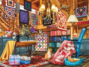 The Quilt Lodge Cats Jigsaw Puzzle By SunsOut