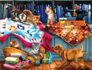 Quilting Room Mischief Dogs Large Piece By SunsOut
