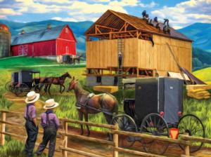 Raising the Barn Horses Jigsaw Puzzle By SunsOut