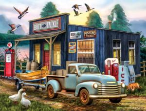 The Early Bird Catches the Fish Sunrise / Sunset Jigsaw Puzzle By SunsOut