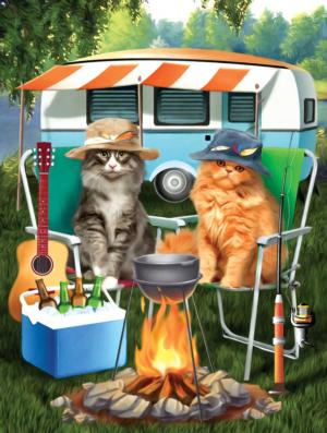 Camping Buddies Cats Large Piece By SunsOut