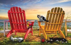 Cat Nap at the Beach Beach & Ocean Jigsaw Puzzle By SunsOut
