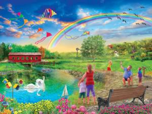 Kite Flying Domestic Scene Jigsaw Puzzle By SunsOut