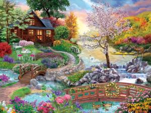 Spring Stream Cabin & Cottage Jigsaw Puzzle By SunsOut