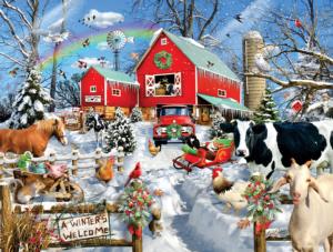 Winter Barn Farm Animal Jigsaw Puzzle By SunsOut