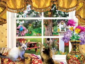 Through a Window Domestic Scene Jigsaw Puzzle By SunsOut
