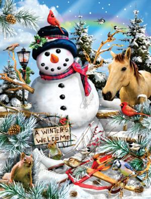 Winter's Welcome Snowman Jigsaw Puzzle By SunsOut
