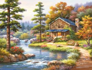 Mountain Creek Cabin Cottage / Cabin Jigsaw Puzzle By SunsOut