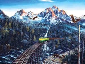 Train and Eagle Landscape Jigsaw Puzzle By SunsOut