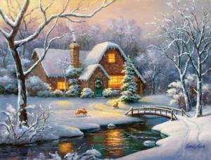 Rabbit's Holiday Cabin & Cottage Jigsaw Puzzle By SunsOut