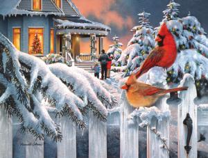 Cardinals At Home For Christmas Christmas Jigsaw Puzzle By SunsOut