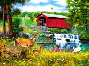 Crossing the Falls Lakes / Rivers / Streams Jigsaw Puzzle By SunsOut