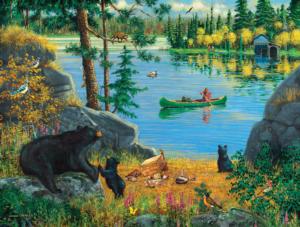 Bear Family Picnic Lakes / Rivers / Streams Jigsaw Puzzle By SunsOut