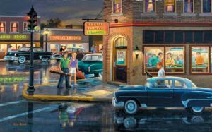 Small Town Saturday Night Nostalgic & Retro Jigsaw Puzzle By SunsOut